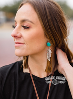 Giddy Wild Earrings ** Turquoise & Brown