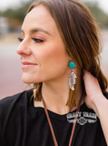 Giddy Wild Earrings ** Turquoise & Brown