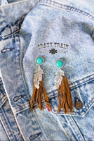 Giddy Wild Earrings ** Turquoise & Brown
