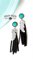 Giddy Wild Earrings ** Turquoise & Black