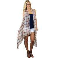 Trendy Plaid Vest - One Size