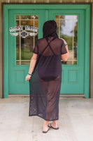 CLEARANCE - Jet Black Summer Cover Up * Black