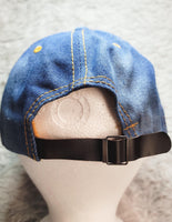 CLEARANCE - "Kiss" Studded Distressed Denim Ball Cap