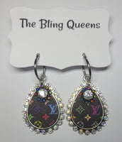 Multi Colored Teardrop Earrings with Charms