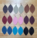 Leaf Genuine Leather Earrings