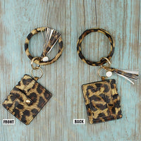 CLEARANCE Leopard Bangle Keychain with Wallet/ID Holder