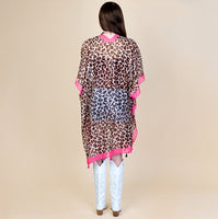 RESTOCKED Leopard Print with Pink Trim Kimono