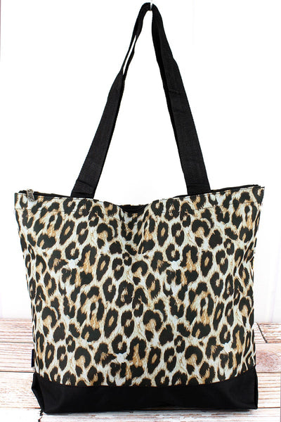 Leopard with Black Trim Tote Bag