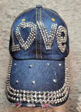 CLEARANCE "Love" Studs Denim Ball Cap