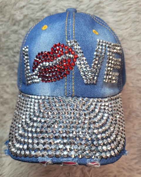 CLEARANCE "Love Lips" Denim Ball Cap