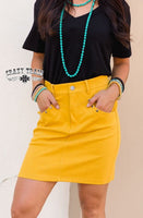 CLEARANCE - The Lawmaker Skirt ** Mustard - LAST ONE