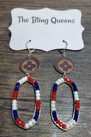 Patriotic Bracelets or Earrings with Charms (Sold Seperately)