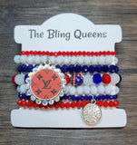 Patriotic Bracelets or Earrings with Charms (Sold Seperately)