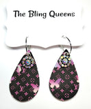 Butterfly Teardrop Earrings with Charms (Assorted Colors)
