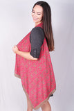 CLEARANCE - Fuchsia & Tan Fringe Vest - One Size