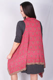 CLEARANCE - Fuchsia & Tan Fringe Vest - One Size
