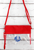 Clear Crossbody Bag with Red Trim