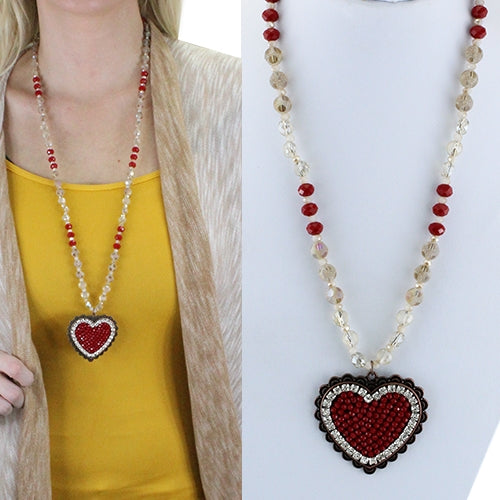 Red Crystal Heart Necklace