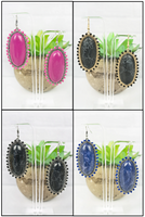 Blythe Oval Stone Earrings (4 Colors Available)