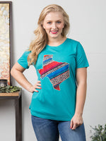 Serape & Leopard Texas Tee - LAST ONE