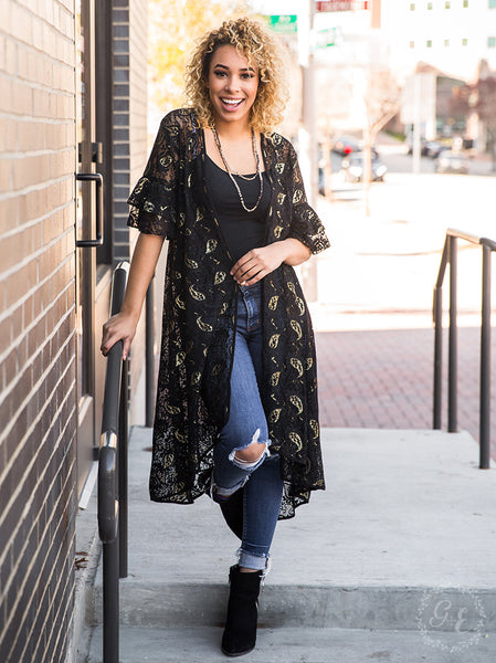 CLEARANCE - Shimmer & Shine Paisley Lace Duster