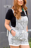 CLEARANCE - Snake Your Tail Feather Overalls ** Shorts - Last One