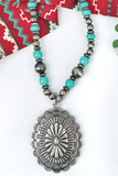Western Sonora Turquoise Concho Necklace