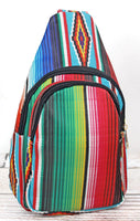 Southwest Serape Faux Leather Small Sling Backpack