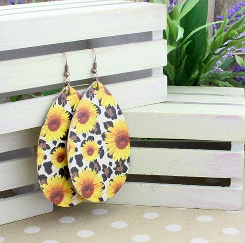 Sunflower / Leopard Earrings