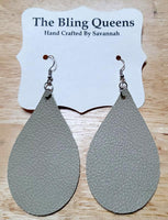 Teardrop Geniune Leather Earrings