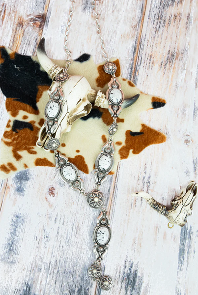 Western White Absolute Y Necklace