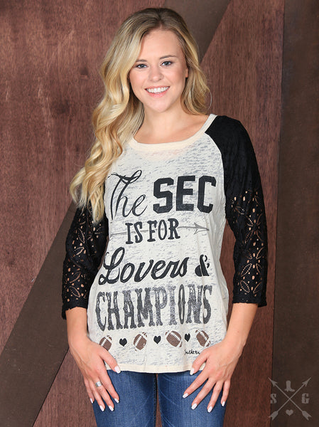 "The SEC is for Lovers & Champions" Raglan Shirt (Football)