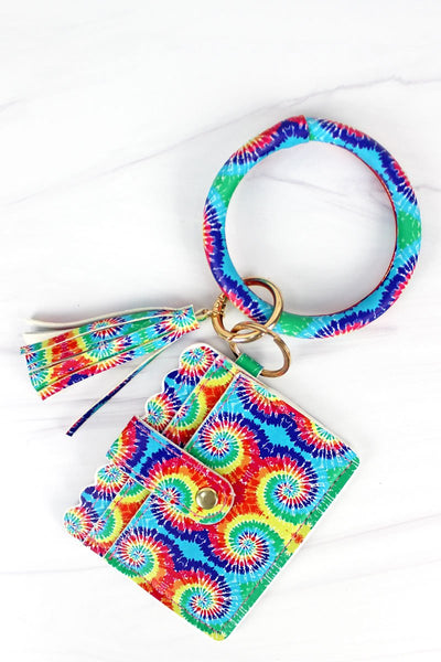 CLEARANCE Tie-Dye Bangle Keychain with Wallet/ID Holder