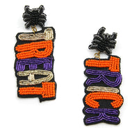 Halloween Trick or Treat Spider Seed Bead Earrings