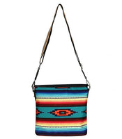 Montana West Aztec Canvas Crossbody ** Black/Turquoise