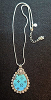 Turquoise/Blue Teardrop Necklace with Charm