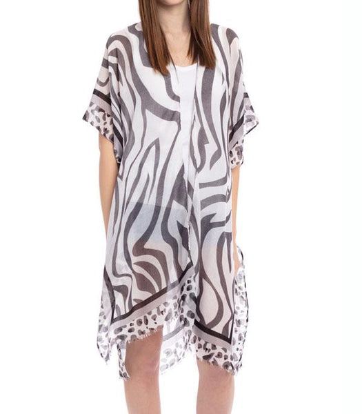 Zebra Print Kimono - One Size