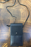 Black Perforated Faux Leather Cell Phone Crossbody