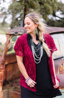 CLEARANCE - Kassidy Kimono ** Wine - One Size