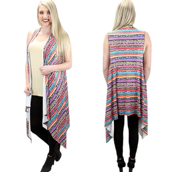 CLEARANCE - Leopard & Serape Vest - One Size