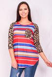 Multi Color Striped Leopard Print - Only 2 Left