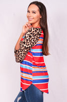 Multi Color Striped Leopard Print - Only 2 Left