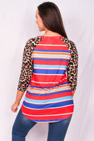 Multi Color Striped Leopard Print - Only 2 Left