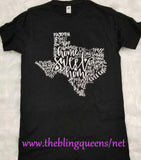 CLEARANCE - Texas "Words"  T-Shirt